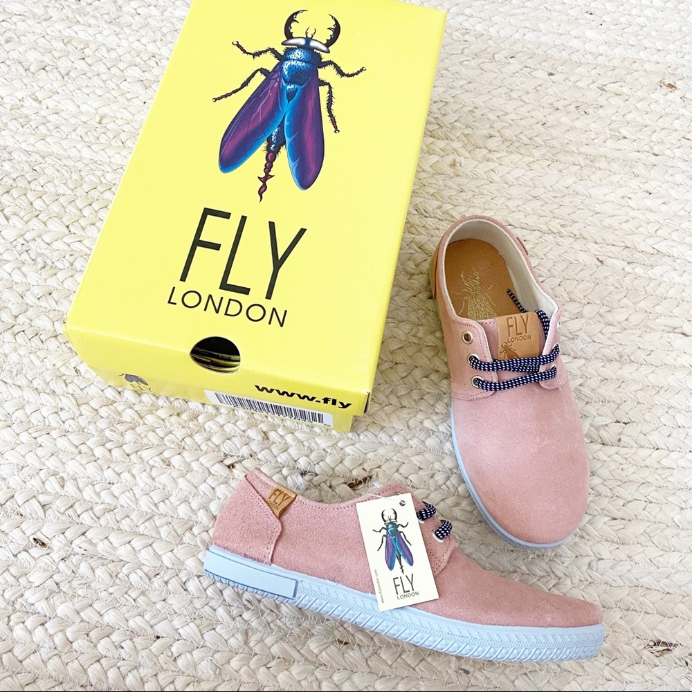 New Fly London Serraje Rose Pink Suede Sneakers - Picture 1 of 4